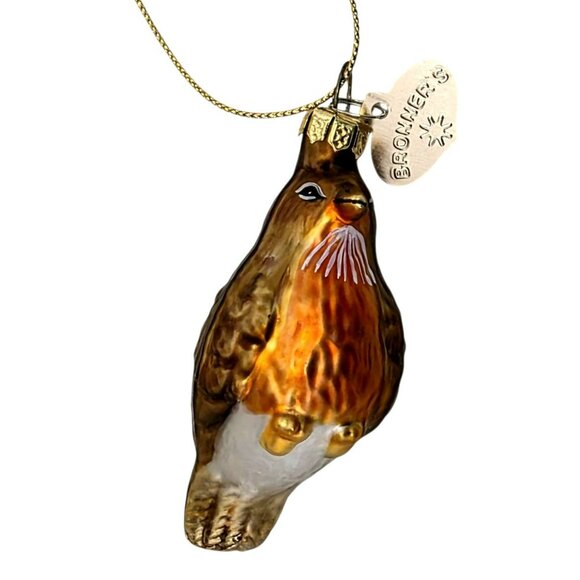 New Blown Glass Robin Bird Ornament Bronners Gold Brown Christmas Holiday VTG - Picture 3 of 10